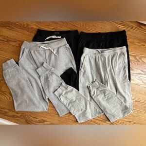 Boys Gray and Black Jogger Pants
